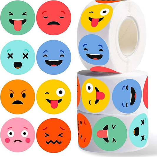 1500 Pcs Smiley Face Stickers Motivational Stickers for Teachers (Multicolor-3 Pack)