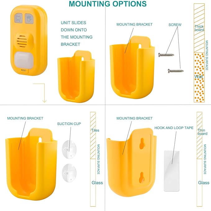 Musical Timer for Kids, Battery Powered 2 Minute Toothbrush Timer and 20 Seconds Bathroom Hand Wash Timers with LED Color Light, 3 Volume Options Musical Timers for Children Training Coach