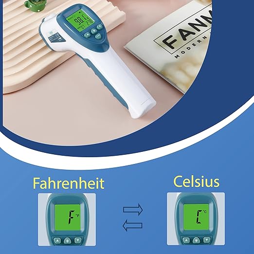 Elate Forehead Thermometer | Baby Thermometer for Adults, Kids, Infants | No-Touch Digital Infrared with Fever Alarm | Home Medical Grade for Nurse Accessories | Newborn Essentials