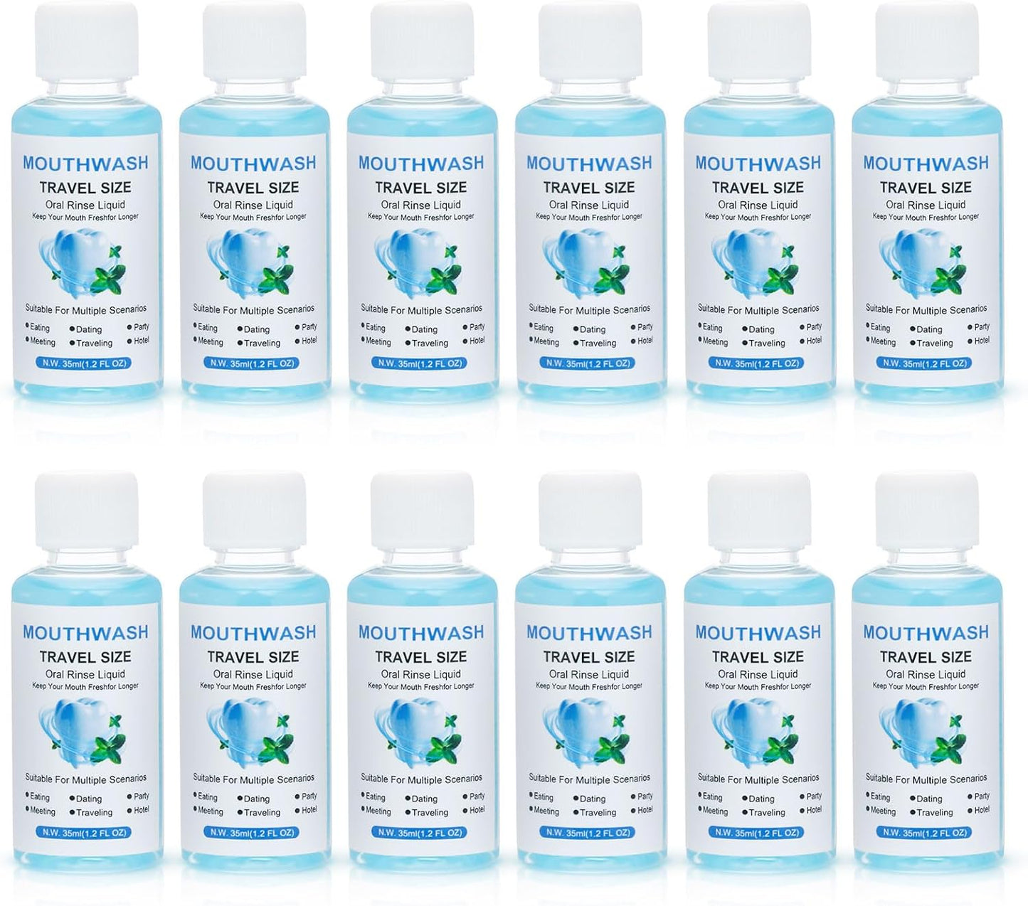 Travel Mouthwash Bulk, 1.2 Oz/35ml Mini Mouthwash Bulk, for Freshening Breath, Easy to Carry, Suitable for Work, Travel, Hotels, Dating Essentials (30-Pack)