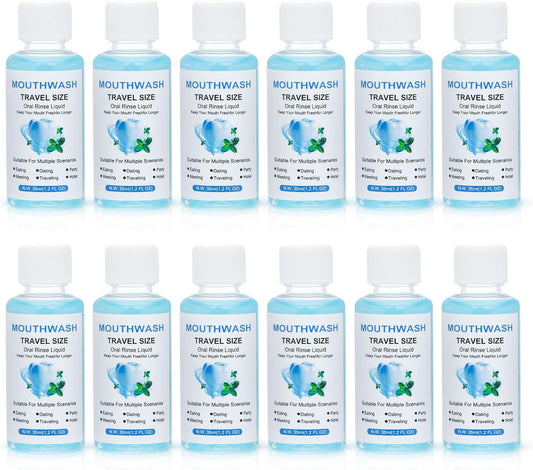 Travel Mouthwash Bulk, 1.2 Oz/35ml Mini Mouthwash Bulk, for Freshening Breath, Easy to Carry, Suitable for Work, Travel, Hotels, Dating Essentials (30-Pack)