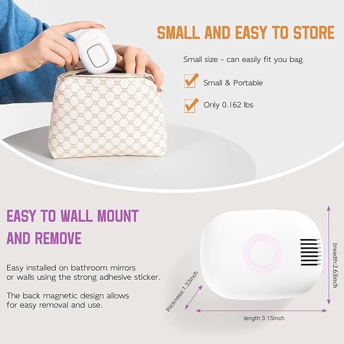 Toothbrush Sanitizeri Case with U V-C Lights, Dryer Heating, Fan Drying - Rechargeable Portable Toothbrush Cover, Magnetic Wall Mount Sterilizeri Box for Home, Travel & Fits All Toothbrushes