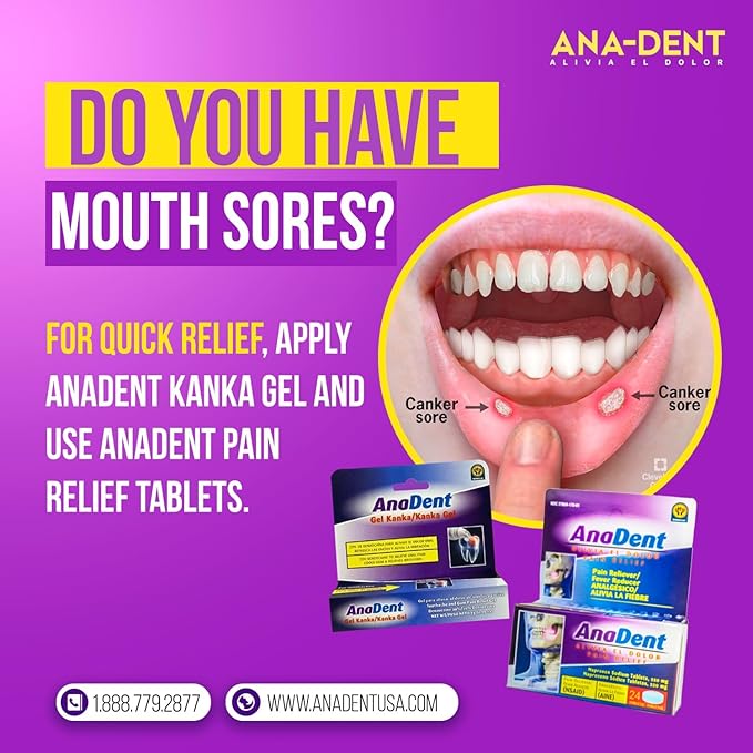 Toothache Gel, 20% Benzocaine Oral Gel for Instant Pain Relief, Oral and Toothache Medicine for Severe Pain, Fast Acting Relief of Cavity and Canker Sores, 0.25oz