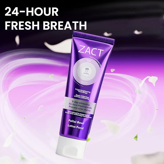 Purple Color Corrector & Whitening Toothpaste, Fluoride-Free for Sensitive Teeth, Deep Stain Remover to Eliminate Plaque & Freshen Breath, Enamel Safe (1)