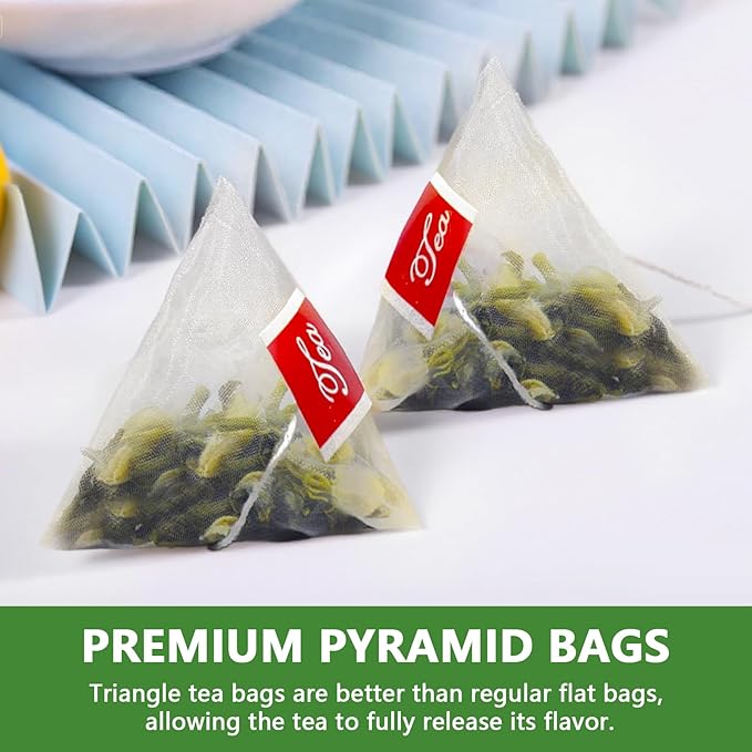 Jasmine Green Tea Bags – 60 Count | Fragrant Jasmine-Infused Green Tea | Smooth & Refreshing | Individually Wrapped for Freshness | Ideal for Home, Office & Travel