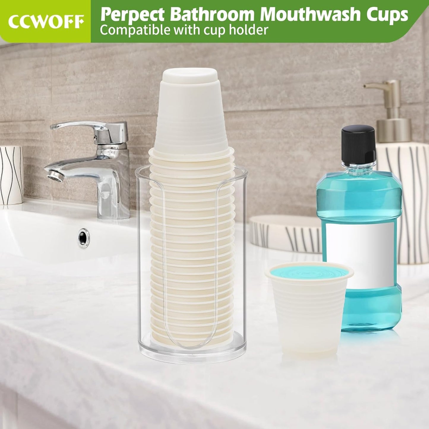 3 oz Bathroom Cups 100% Compostable Cups Biodegradable Eco Friendly Cups Mouthwash Cups for Rinsing Mouth Shot Cups Disposable for Tasting (50 Pack)