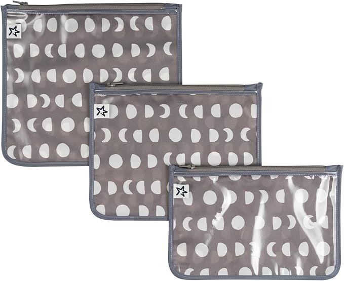 Tiny Twinkle Diaper Bag Organizing Pouches | Mess-Proof Clear Front Travel Organizer Bags | TSA Approved Toiletry Bag Set for Baby and Mom Essentials