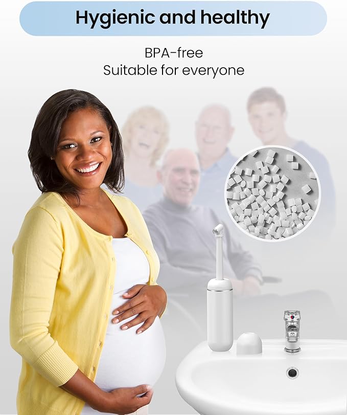 Portable Bidet for Postpartum/Perineal Care,Manual Handheld Peri Bottle for Feminine Hygiene & Travel, 380ml Leakproof,BPA-Free Sprayer for Men/Women/Baby (White, General)