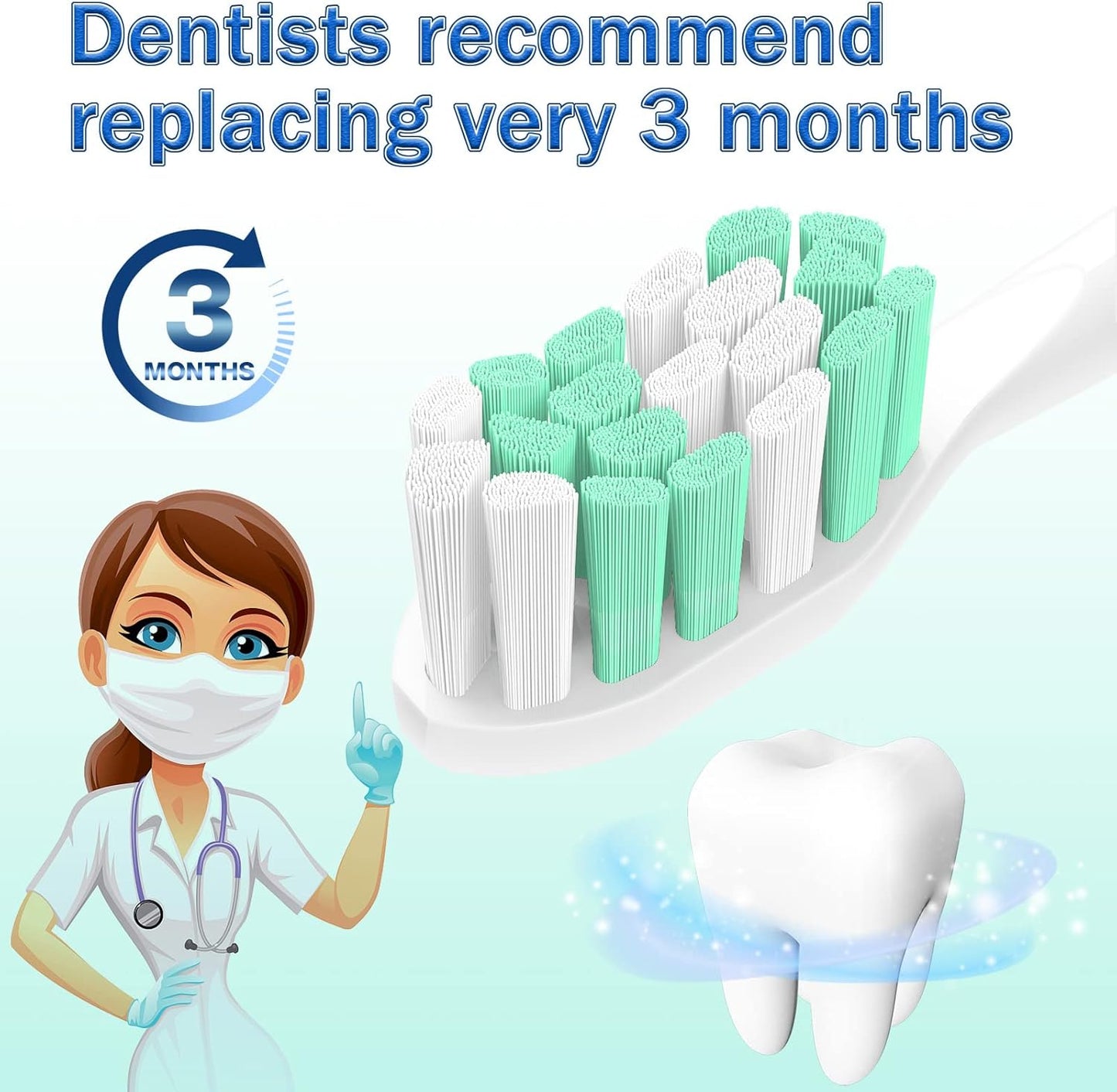 Aoremon Replacement Heads for Sonicare Philips Toothbrush: Compatible with Sonicare DiamondClean HX6063/65, 2 Series Hx9023/65 and Other Click on Electric Toothbrush