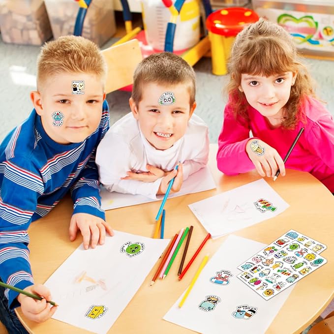 900PCS Funny Punny Reward Stickers for Kids Motivational Stickers Inspiration Positive Accents Teacher Supplies Stickers for Classroom Cute Cartoon Incentive Labels School Stickers for Students Chart