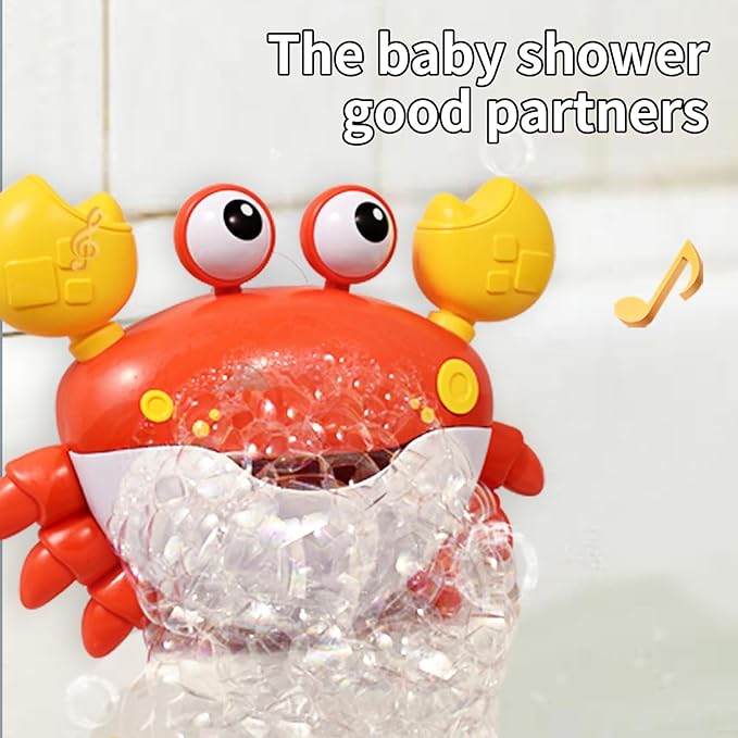 Deejoy Crab Bubble Bath Maker for The Bathtub,Blows Bubbles and Plays 12 Children’s Songs,Sing-Along Bath Bubble Machine Baby, Toddler Kids Toys Makes Great Gifts for 3 Years Girl Boy (Red)