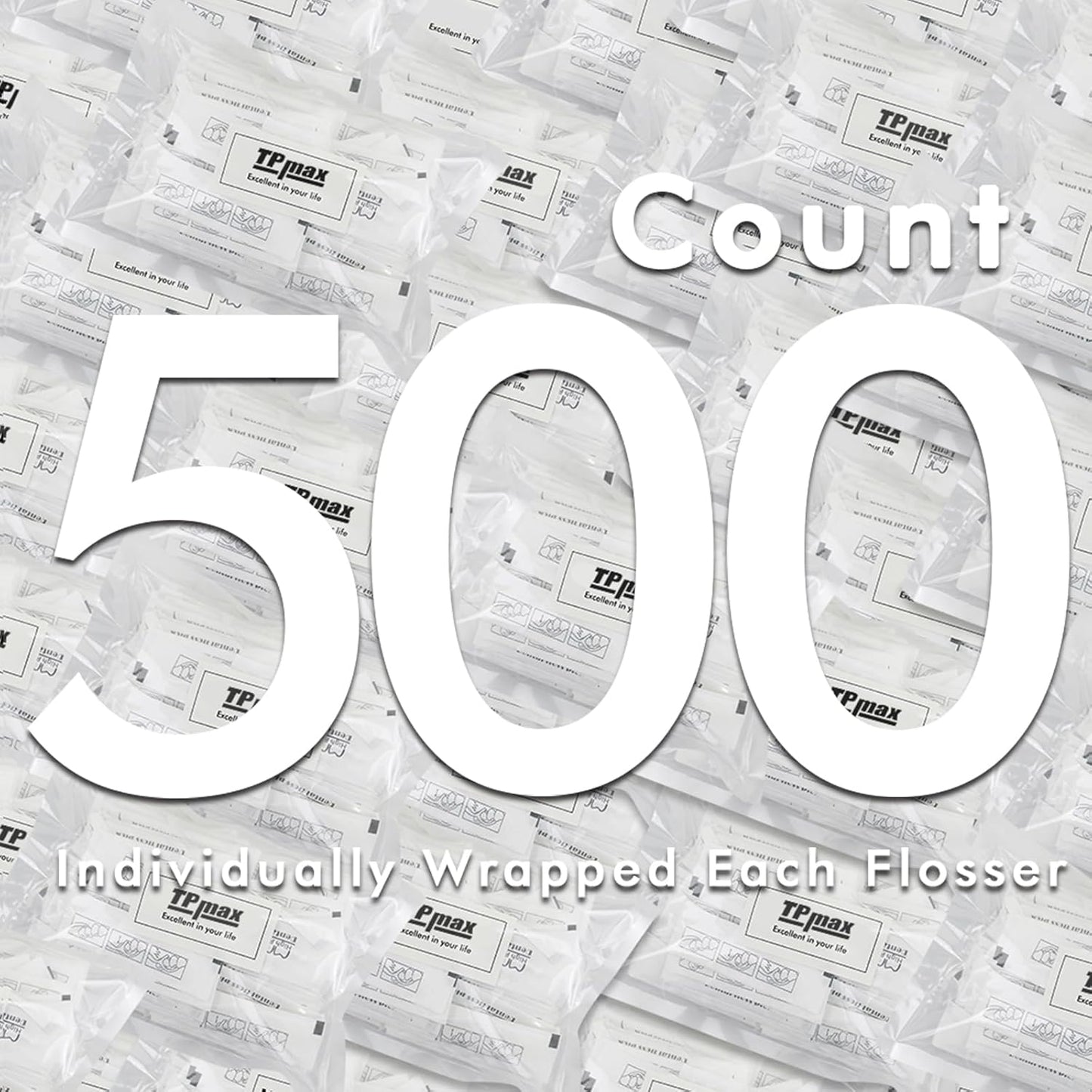 500 Count Dental Flossers Each Individually Wrapped, Floss Singles Bag, Travel Hotel Restaurant Office Car Dental Floss, Floss Picks Oral Care Teeth Clean Flat Wire