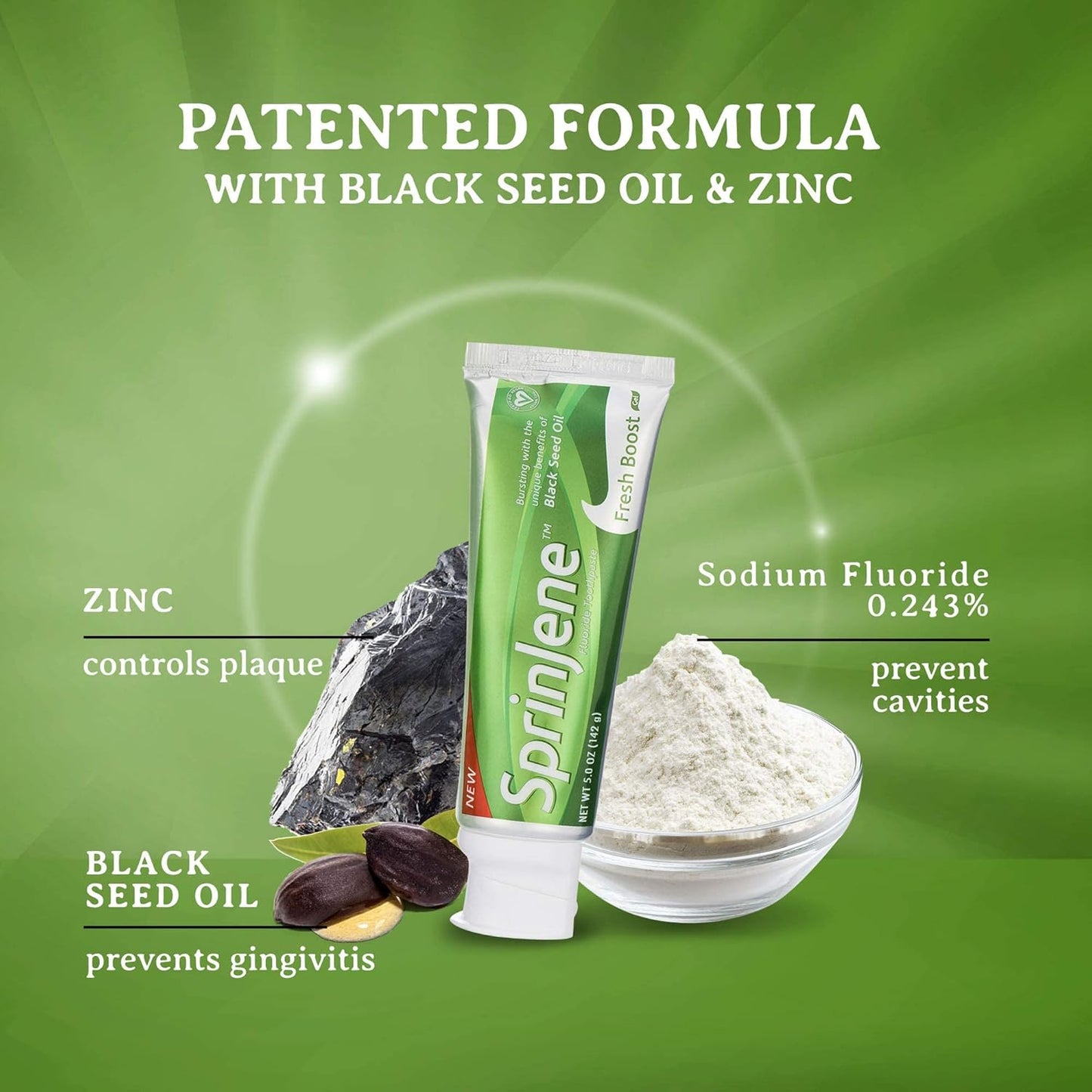 SprinJene Original Fresh Boost | Cavity Protection Toothpaste with Fluoride for Fresh Breath & Healthy Teeth | 2 Pack