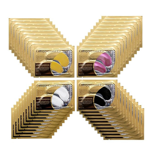 Jakuva Under Eye Patches (40 Pairs), 4 Colors Collagen & Hyaluronic Acid Eye Masks Set for Dark Circles, Puffy Eyes,Wrinkles,Moisturizing Face Masks Skincare Eye Spa for Woman & Men Gift