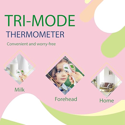 Elate Forehead Thermometer | Baby Thermometer for Adults, Kids, Infants | No-Touch Digital Infrared with Fever Alarm | Home Medical Grade for Nurse Accessories | Newborn Essentials