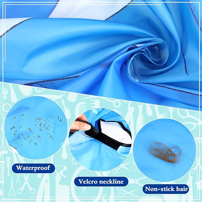 FEBSNOW Kids Hair Cutting Cape,Professional Kids Barber Cape and Neck Duster Brush Cartoon Hairdresser Apron with Adjustable Closure for Children Salon Barber Supplies for Kids & Adults 55x39 Inches