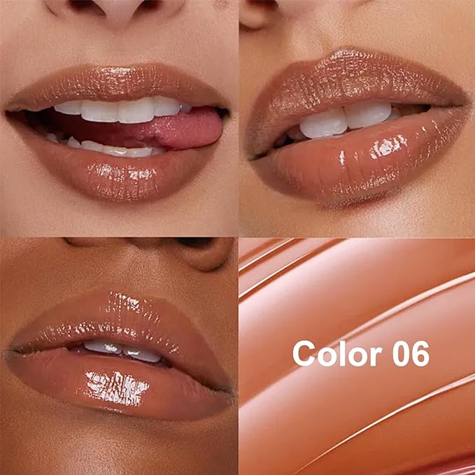 Nude Brown Honey Tinted Lip Stain Lip Balm Lip Gloss Lipstick, Sheer Hydrating Lip Stains Tint, Moisturizing Lip Color for All Skin Tones, Nourishing Lip Balm with a Hint of Natural Black Cherry Tint