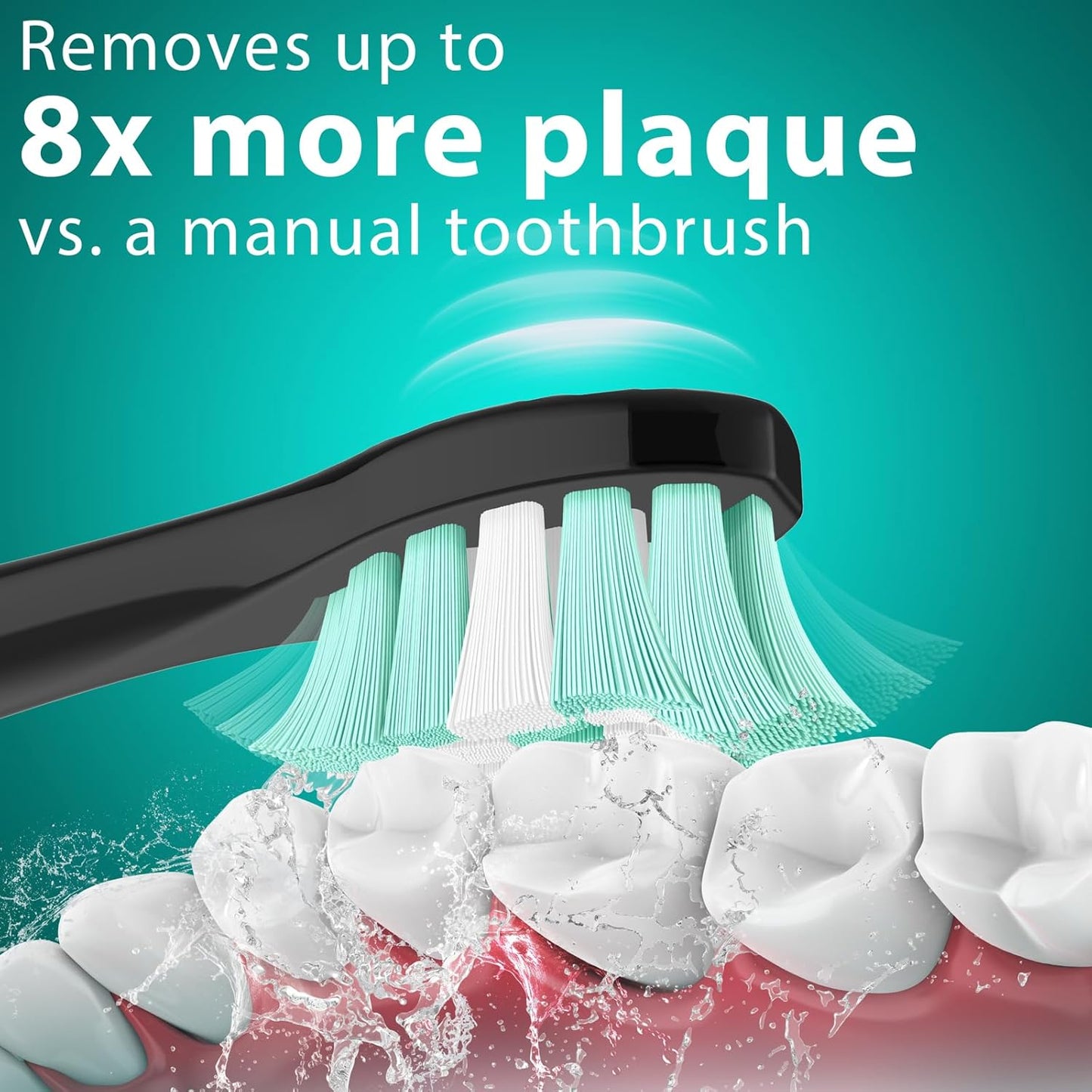 Toothbrush Heads for Philips Sonicare Replacement Heads, C2 Brush Head Compatible with Phillips Sonicare Click-on 4100 5100 6100 Electric Toothbrush, 10 Pack, Black