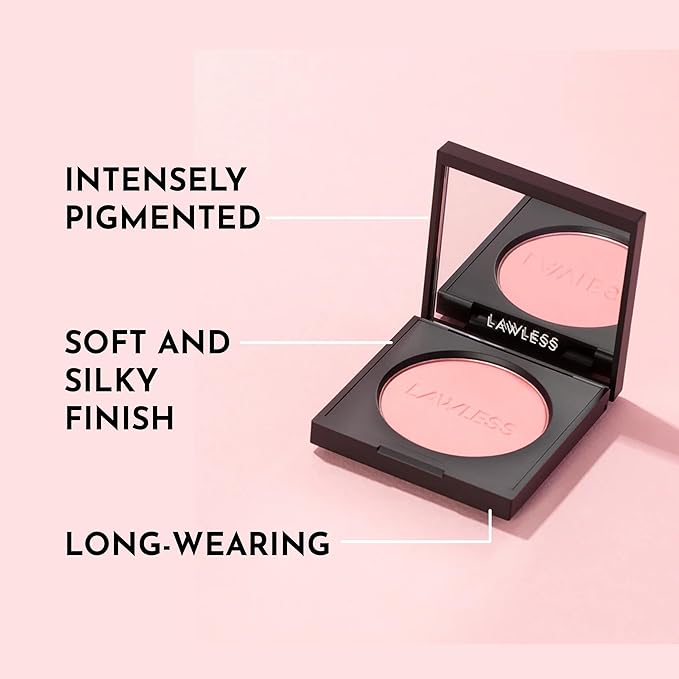 LAWLESS Women's Make Me Blush Talc Free Velvet Blush, Sakura, Pink, 0.18 Ounce