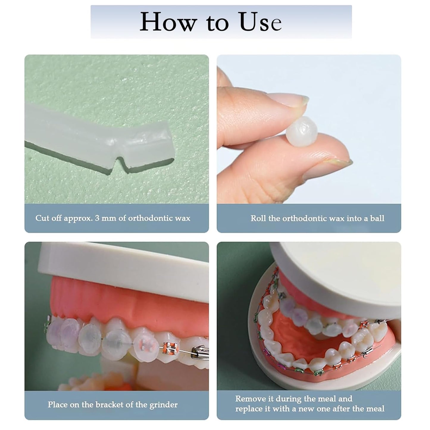 Orthodontic Wax for Braces 10 Boxes 50 Strip Odorless Braces Wax Dental Wax for Aligner, Dental Care, Prevent Mouth Injury