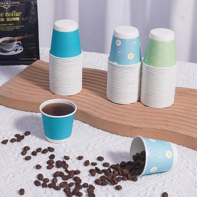 Tamone 600 Pack 3 oz Bathroom Cups Small Paper Cups, Disposable Mouthwash Cups with Dot, Pink, Green, Yellow, Disposable 3 oz Paper Cups for Party, Picnic, BBQ, Travel, Home