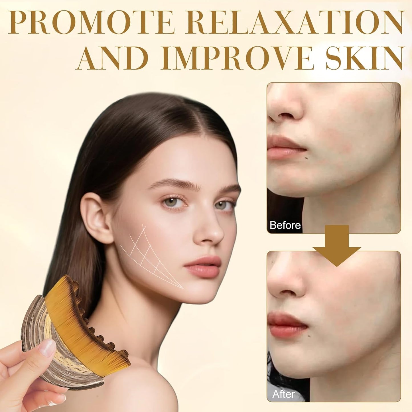 2 PCS ymphatic Contour Face Brush, Dry Brushing Face Brush, Lymphatic Drainage Massager for Face, Ergonomically Designed to Fit The Skin Precisely and Relieve Fatigue