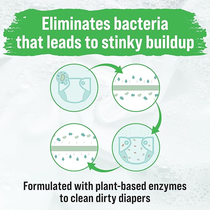 Rockin' Green Laundry Detergent, Plant based, All Natural Laundry Detergent Powder, Vegan and Biodegradable Odor Fighter, Safe for Sensitive Skin (Baby Cloth Diaper 90 Loads Unscented)