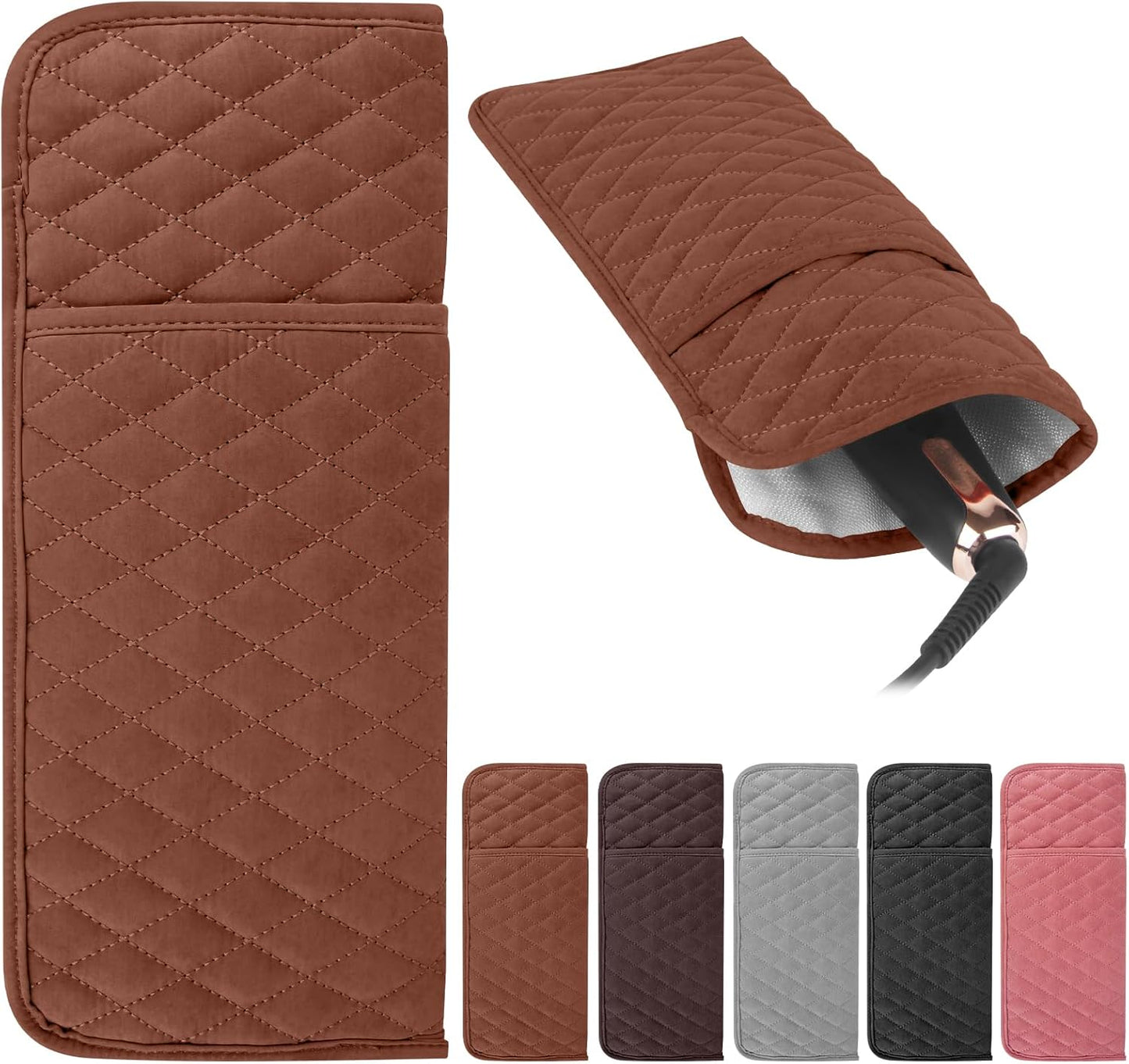 Heat Resistant Hair Tools Organizer Bag Portable Travel Storage Cover Case for Hair Straighteners, Curling Irons, Flat Irons and Hot Styling Tools(13.8" x 5.5")