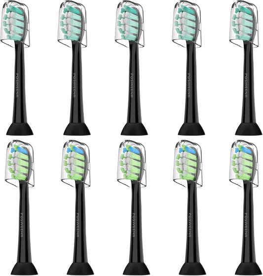 Replacement Toothbrush Heads for Philips Sonicare Replacement Heads Compatible Electric Toothbrush Heads, 10 Pack, Black
