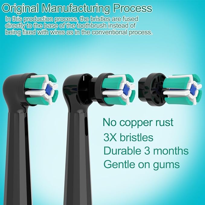 Replacement Heads Compatible with Oral B iO Electric Toothbrush, Soft Toothbrush Heads Fit for Oral-B iO 2/3/4/5/6/7/8/9/10 Series with Covers, Black 8pcs