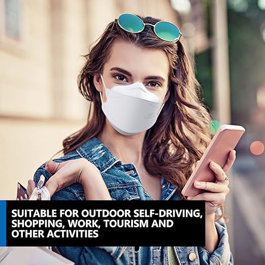 KN95 Face Masks 50 Pack, Breathable Comfortable and Disposable KN95 Mask, White