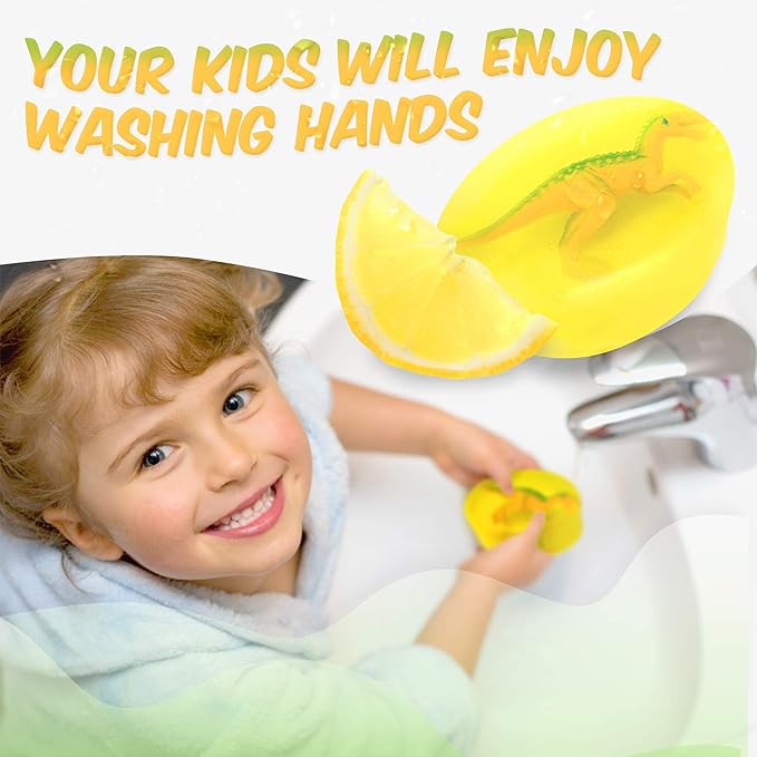 Relaxcation 1 Soap Bar For Kids With Toy Inside Cute Dragon Surprise - Natural Green Apple Kids Soap - Safe For Skin - For Hand, Face and Body Wash - Handmade in USA