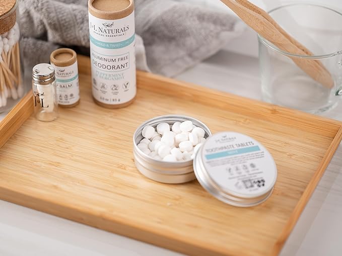 J&L Naturals Toothpaste Tablets | 62-Pack Travel-Friendly Toothpaste | Fluoride + Plastic Free, Vegan, Cruelty Free, Sustainable | Woman-Owned Small Business (Mint, 62 Count (Pack of 1))