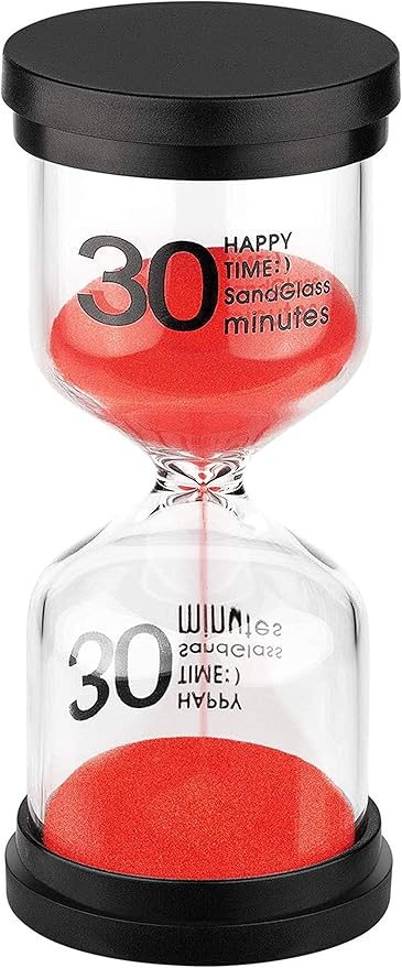 SuLiao Hourglass 30 Minute Sand Timers: Large Colored Red Sand Clock, Reloj De Arena 30 Minutos, Plastic Hour Glass Sandglass for Kids, Games, Classroom, Kitchen, Decor