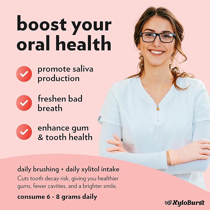 XyloBurst - Xylitol Mints | Sugar Free Breath Mints for Oral Health | Gluten Free, Vegan, Keto Friendly | Aspartame Free Mint | Cinnamon | 200 Count Jar