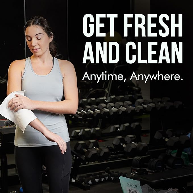 Extra Large Bath Wipes for Adults No Rinse - 40 Disposable Body Cleansing Cloths for Men, Women & Elderly - Great for Gym, Camping, Post Surgery