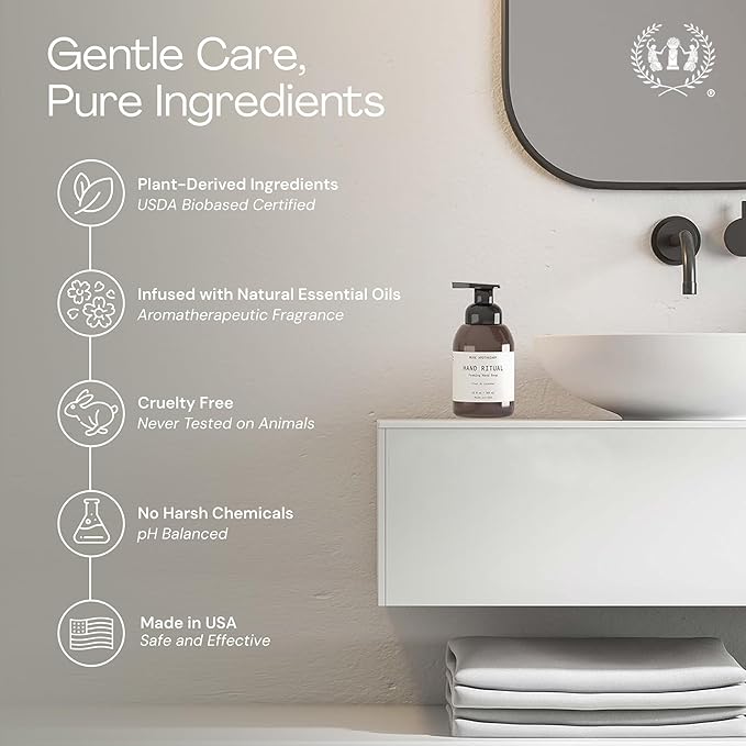 Muse Apothecary Hand Ritual - Aromatic and Nourishing Foaming Hand Soap, Infused with Natural Aromatherapy Essential Oils - USDA Certified Biobased - 11.5 oz, Fleur du Lavender