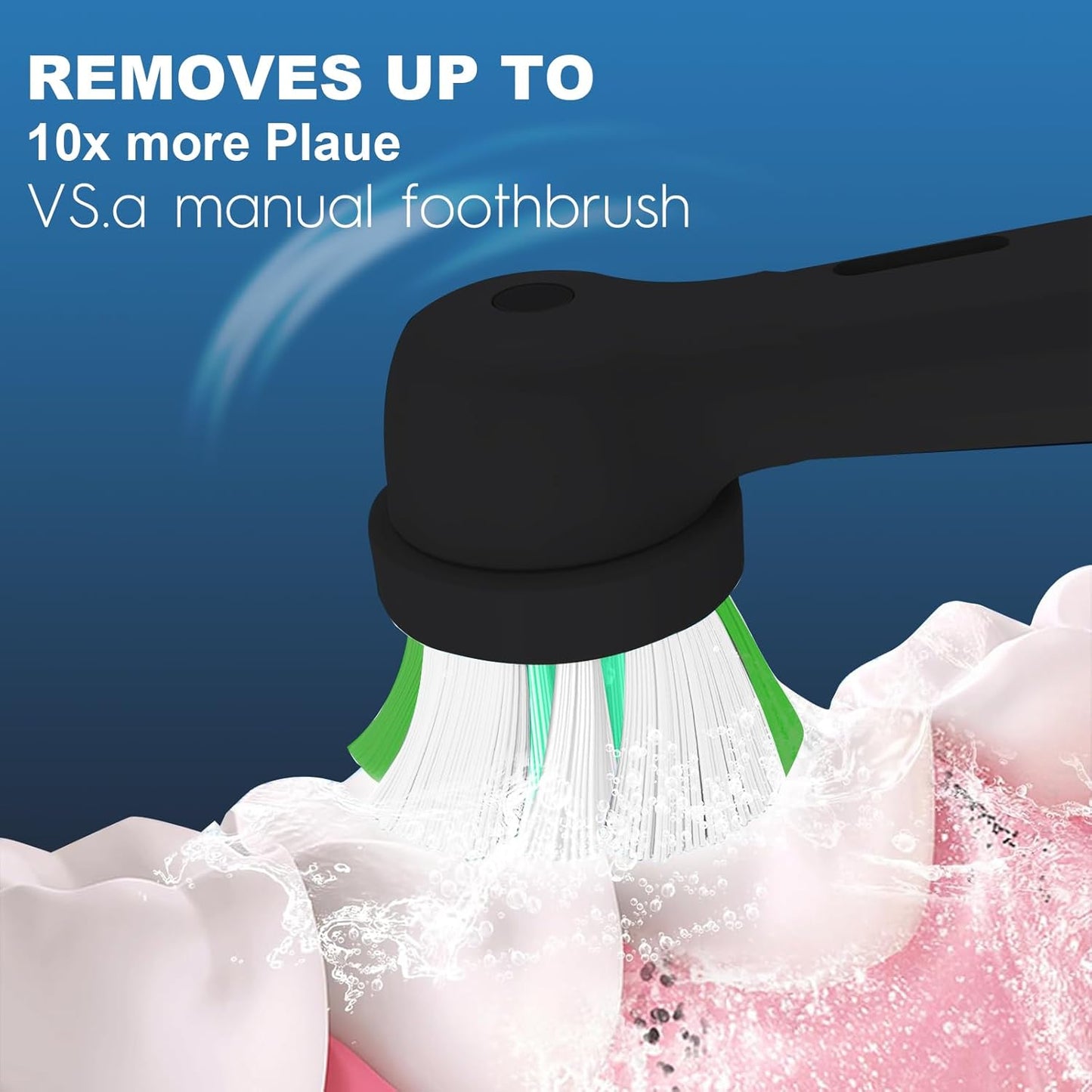 IO Replacement Heads Compatible with Oral B iO 2 3 4 5 6 7 8 9 10 Series Electric Toothbrush, 10 Pcs Brush Heads Compatible with Oral B for Teeth Clean (Black)