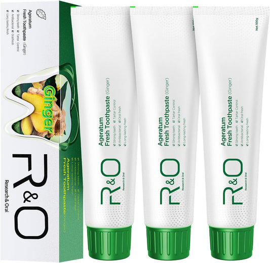 R&O Ginger Mint Fresh Toothpaste, 3.53 oz - A Miracle for Oral Hygiene, Maintains Fresh Breath, Relieves Oral Discomfort, Removes Dental Plaque (3)