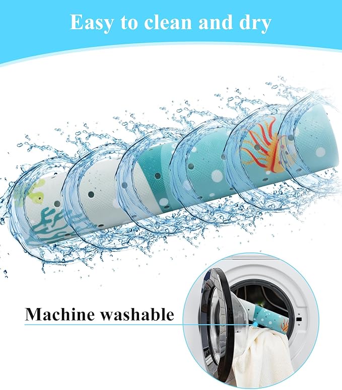 Bath Mat for Tub Non Slip, Machine Washable Anti-Slip Cartoon Baby Bathtub Shower Mat with Drain Holes and Suction Cups for Toddler & Kids, 40 Inch x 16 Inch, Whales