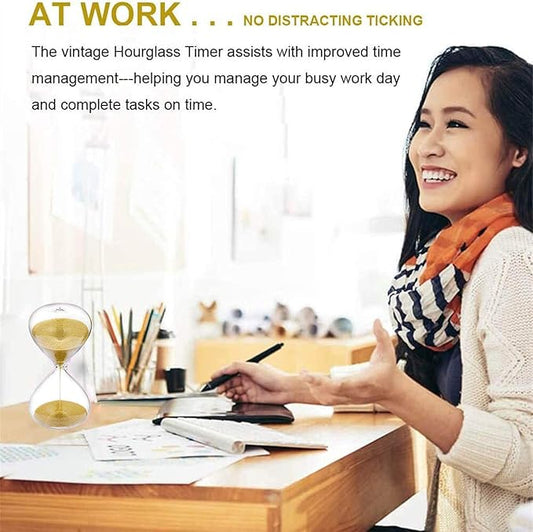 SuLiao Timer 15 Minute Hourglass: 5.1 Inch Gold Sand Clock, Large Sand Watch 15 Min, Hour Glass Sandglass for Kids, Games, Classroom, Home, Desk, Office Decoration