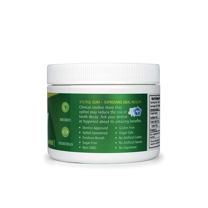 Spry Fresh Natural Xylitol Chewing Gum Dental Defense System - Aspartame-Free, Sugar-Free, Non-GMO, Gluten-Free (Spearmint, 100 Count - Pack of 2)