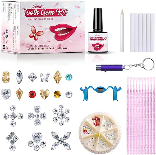 Tpyag Tooth Gem Kit - Professional DIY Dental Jewelry Starter Kit with Sparkling Crystals, Self-Application Fashion Teeth Gems for Women & Men