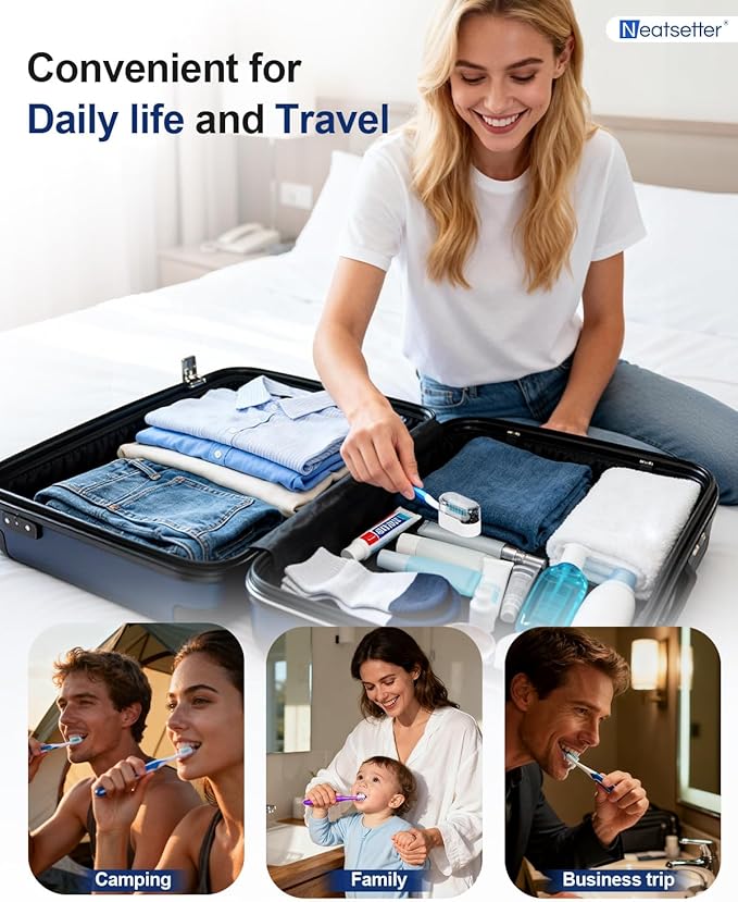 Toothbrush Holder with Auto-Close Cover – Waterproof, Dust-Proof Tooth Brush Hanger Rack for Electric Toothbrushes, 3-Pack No Drill Wall-Mounted Toothbrushes Organizer - Grey