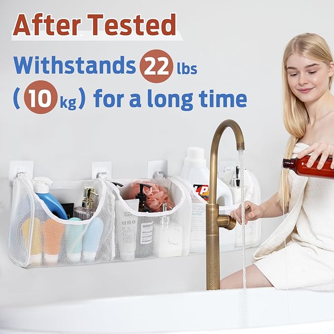 Goowin Bath Toy Storage, Bath Toy Holder, 3 Compartment Large Openings Bath Toy Organizer, Large Capacity Bath Tub Toy Holder, Kids Bathtub Toy Storage For Accessing & Sorting Toys (White, Regular)