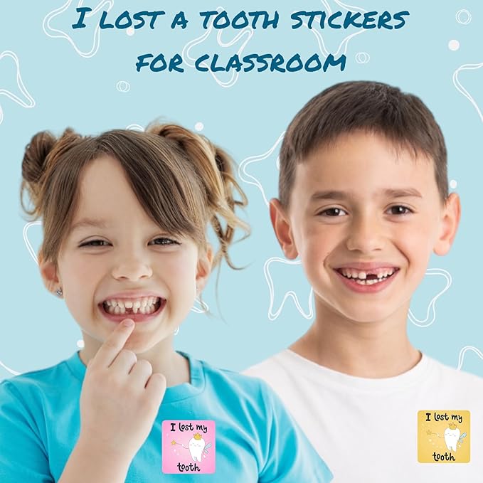 I Lost a Tooth Stickers for Kids School - 120 Tooth Fairy Stickers for Kids, Dental Stickers, Classroom Must Haves