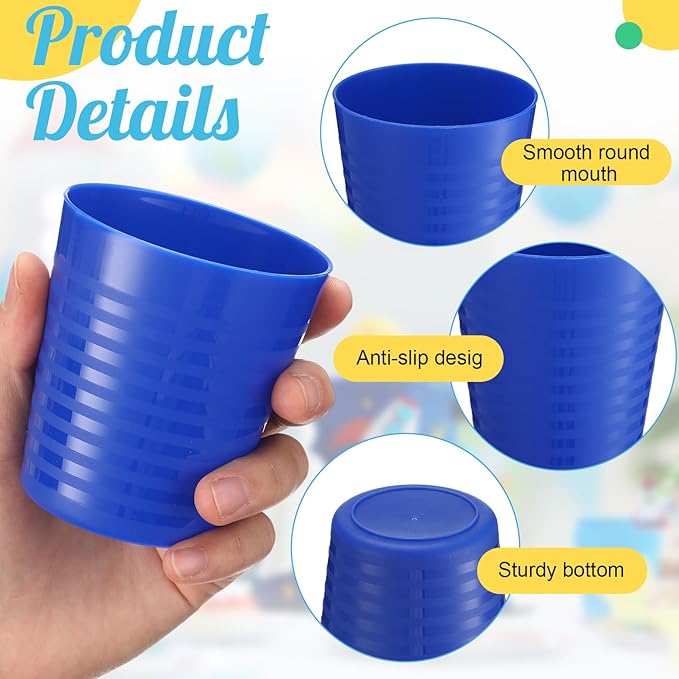 Eccliy 36pcs 8 oz Christmas Cups Unbreakable Plastic Stackable Juice Reusable Tumblers Bulk Plastic Drinking Cups for Kid Toddlers Baby Kid, Dishwasher Safe(Classic Color)