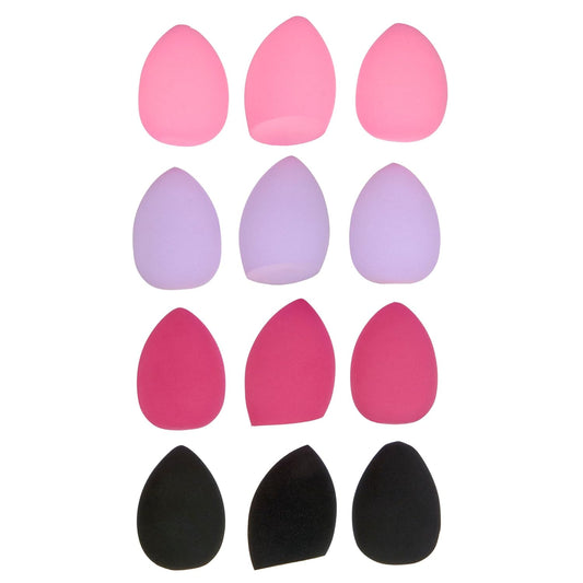 12pc Beauty Blenders Value Pack - Assorted Cosmetic Makeup Sponge Beauty Blender Set For Foundation, Blush, Concealer, Eyeshadow, Contour & Highlighter Bright