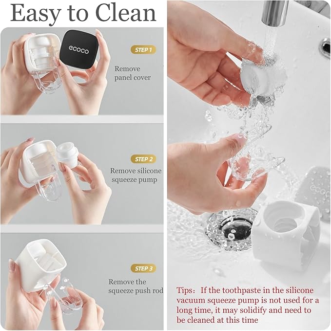 2 Pcs Toothpaste Dispensers Semi-Automatic Toothpaste Hands Free Squeezer Holder for Kids and Adults, Self-Adhesive Sticker Wall Mount Toothpaste Squeezer for Family Bathroom