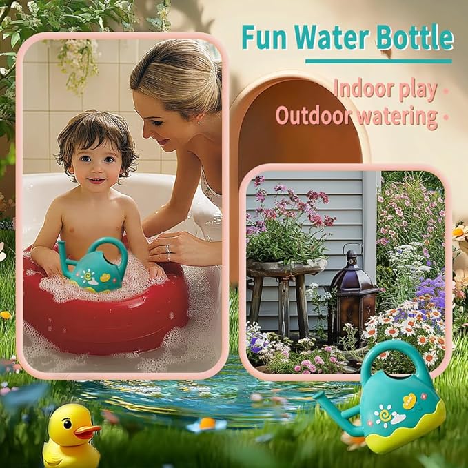 Baby Bath Toy Flower Watering Can Pool Bath Tub Toy with Strong Suction Cup for Baby Age 3+ Years Old Toddlers Boys Girls, BPA Free, Kids Shower Gifts